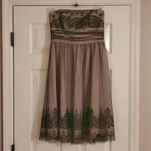 Davids Bridal, size 8, Black and Taupe